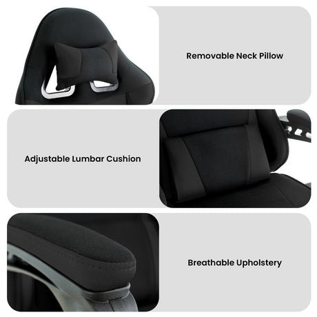 Rockingham black racing style kids gaming chair