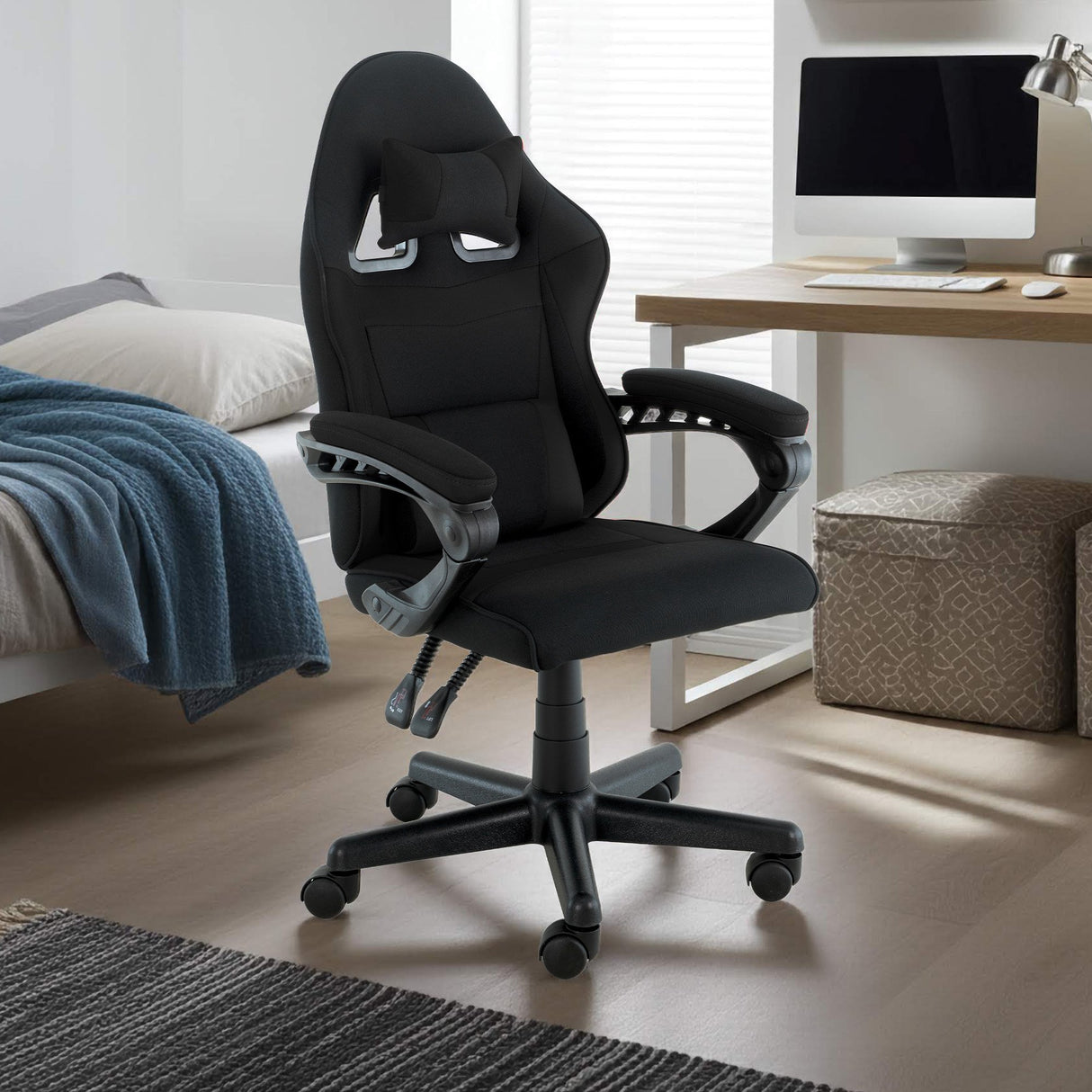 Rockingham black racing style kids gaming chair