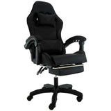 Gracetown black faux leather reclining gaming chair with footrest