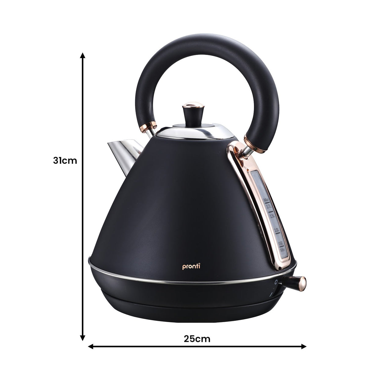 Black 1.6 litre espresso machine with portafilter and steam wand