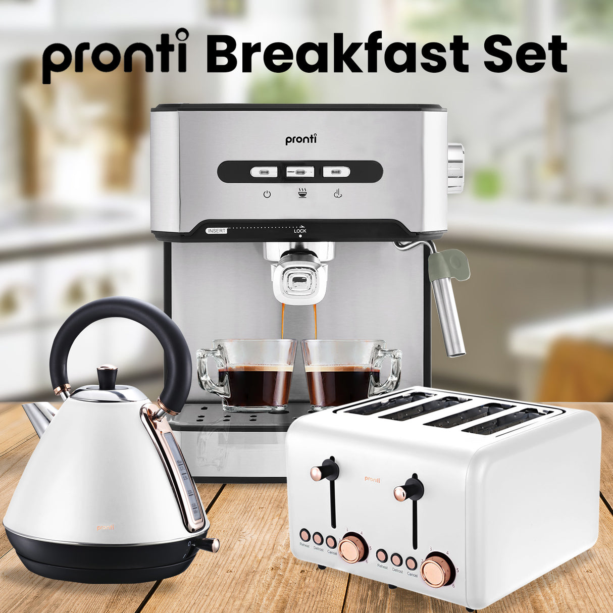 White 1.7 litre kettle with pull up lid and large spout