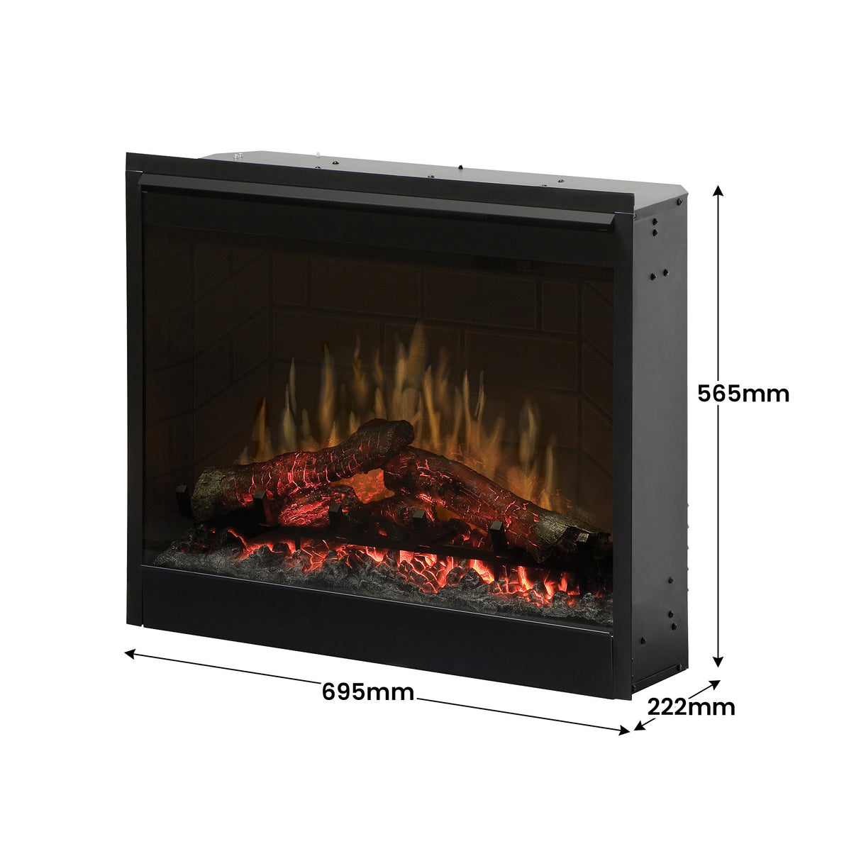 Brick effect interior background of the 26 inch electric firebox heater