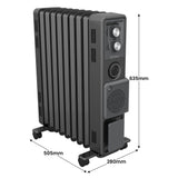 Side profile of the oil free column heater on castors