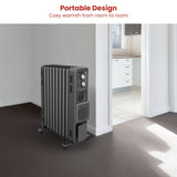 End panel with integrated carry handle on the black column heater