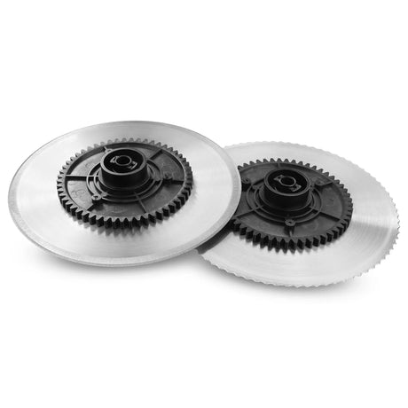 Safety food holder fitted to white 200W electric food slicer