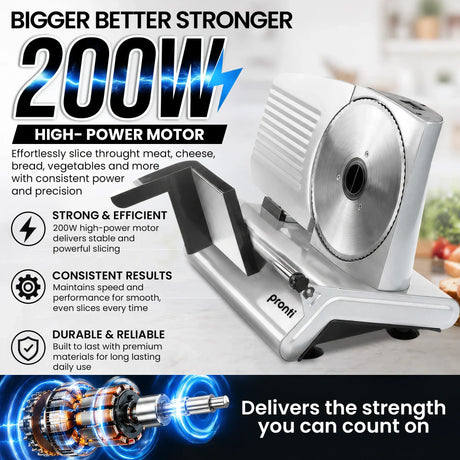 Dimensions of white food slicer, 37.5 by 26 by 27.5 centimetres