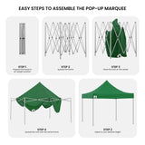 Leg height adjuster showing the three height settings on the gazebo frame