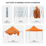 Leg height adjuster showing the three height settings on the gazebo frame
