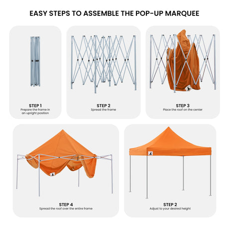 Leg height adjuster showing the three height settings on the gazebo frame