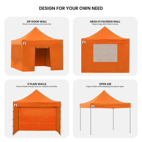 Diagram showing the 3 x 3 m footprint and 3.2 m height of the gazebo