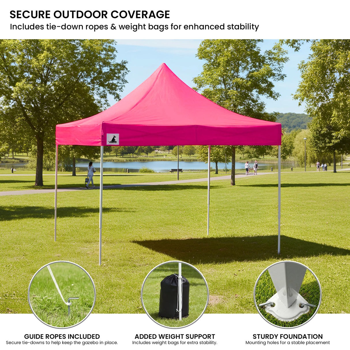 Folded gazebo frame and roof packed into the carry bag provided