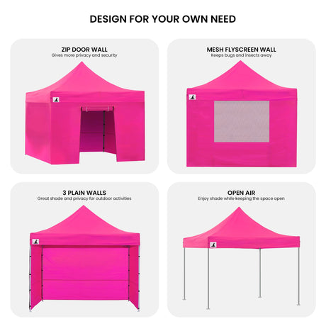 Diagram showing the 3 x 3 m footprint and 3.2 m height of the gazebo