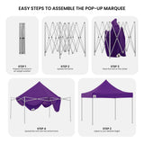 Leg height adjuster showing the three height settings on the gazebo frame