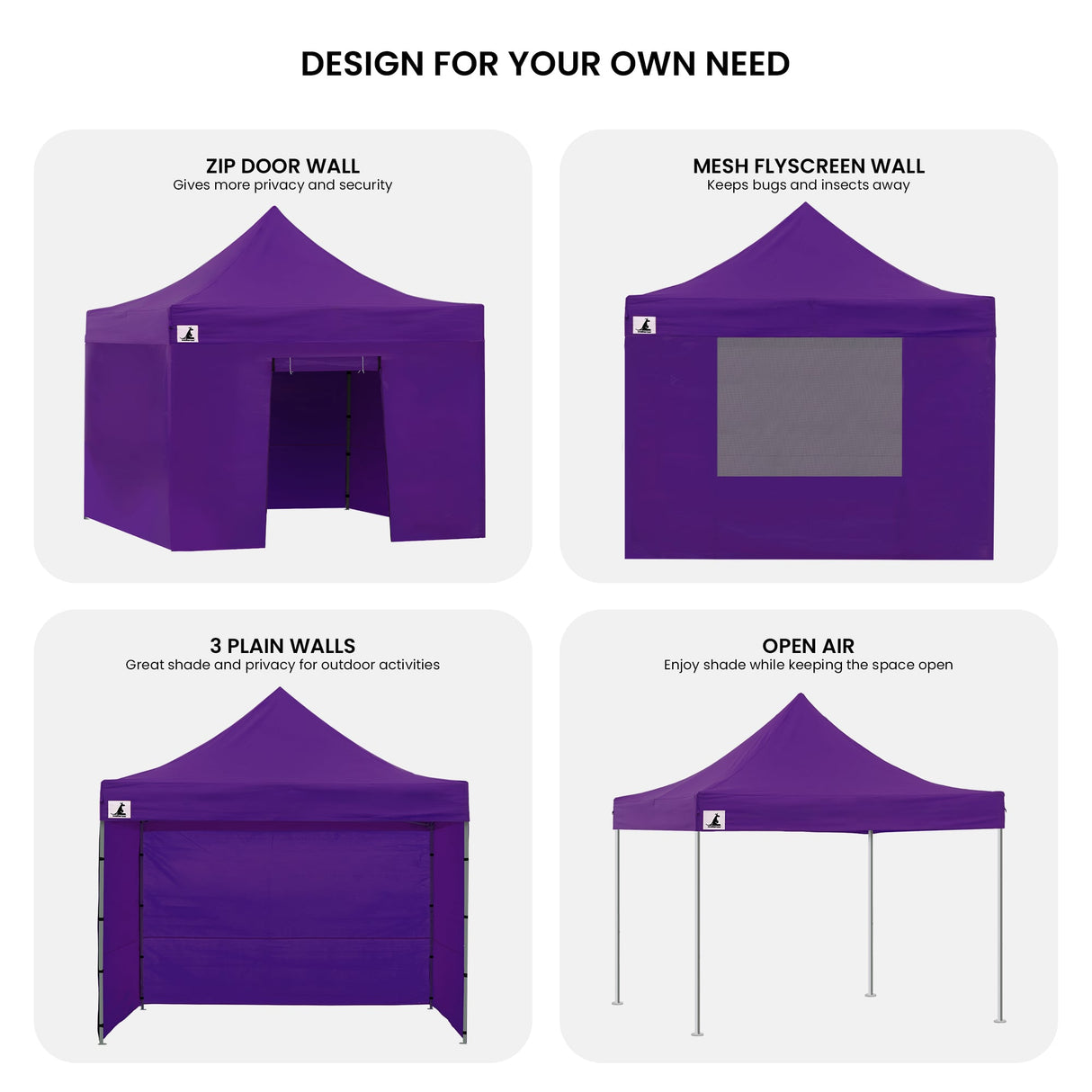 Diagram showing the 3 x 3 m footprint and 3.2 m height of the gazebo