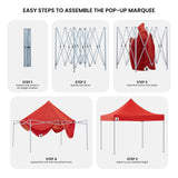 Leg height adjuster showing the three height settings on the gazebo frame