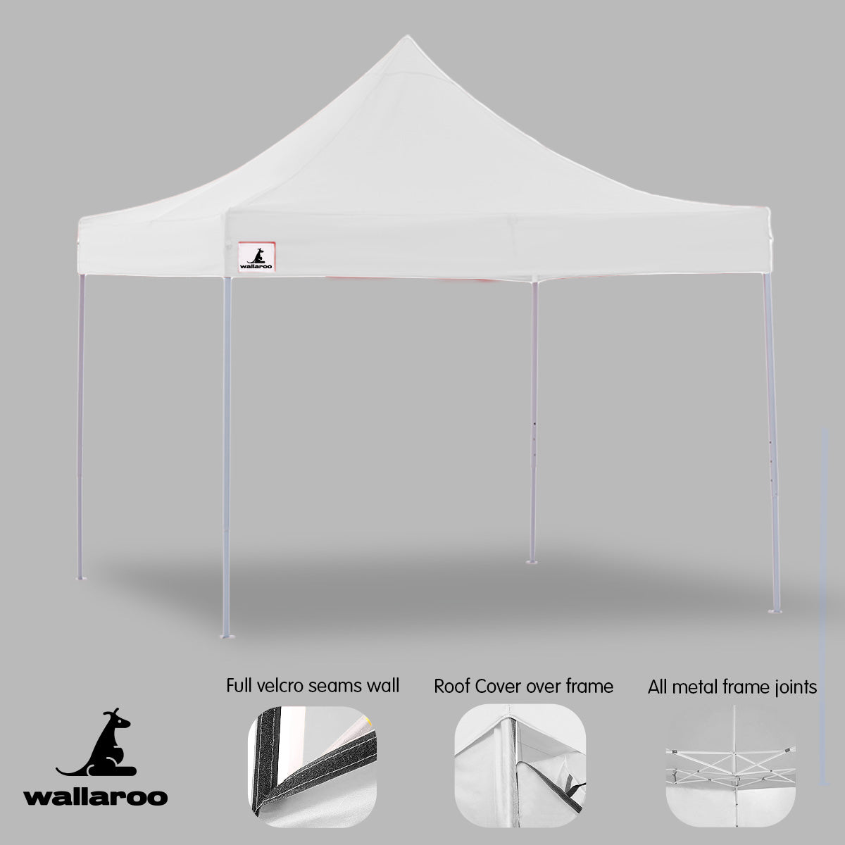 Mesh wall panel fitted to the white pop up marquee to allow airflow