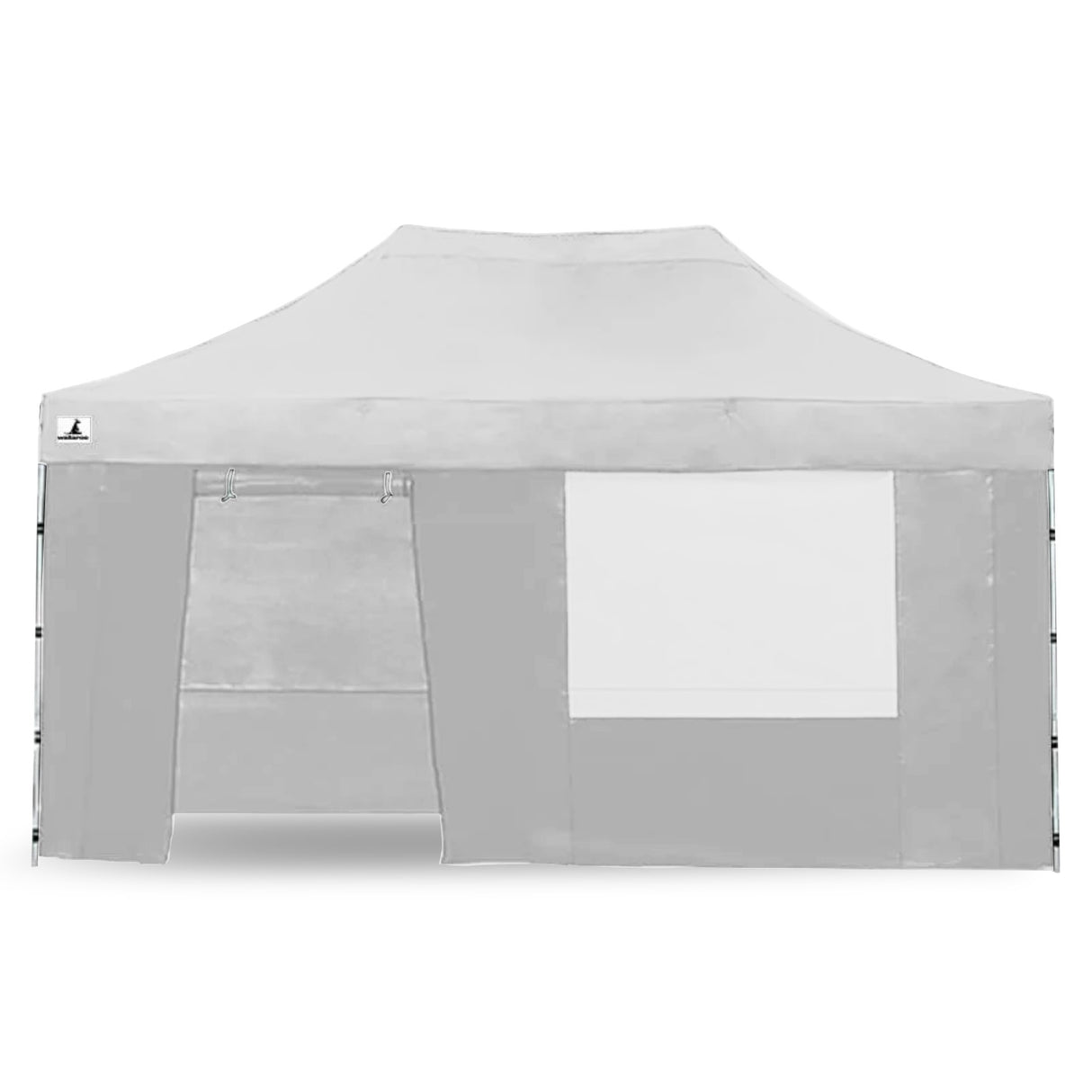 Mesh wall panel fitted to the white pop up marquee to allow airflow
