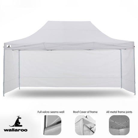 Folded gazebo frame and roof packed into the carry bag provided