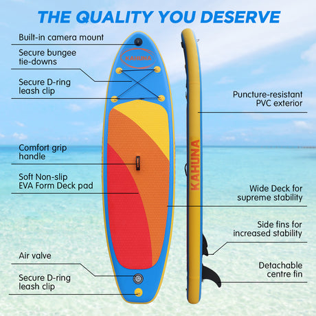 Inflatable Stand Up Paddle Board, 10ft Blue, view 6
