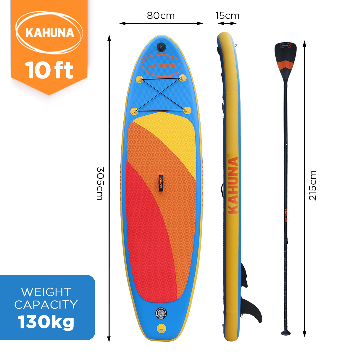 Inflatable Stand Up Paddle Board, 10ft Blue, view 8