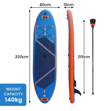 Inflatable Stand Up Paddle Board, 10.6ft Blue, view 2