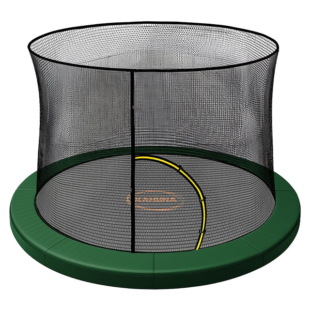 Green 8ft trampoline replacement safety pad and enclosure net set