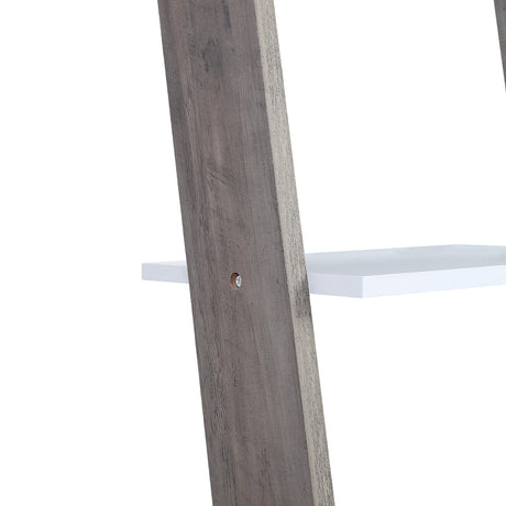 Sarantino Mira 5-Tier Ladder Shelf - White & Grey Oak