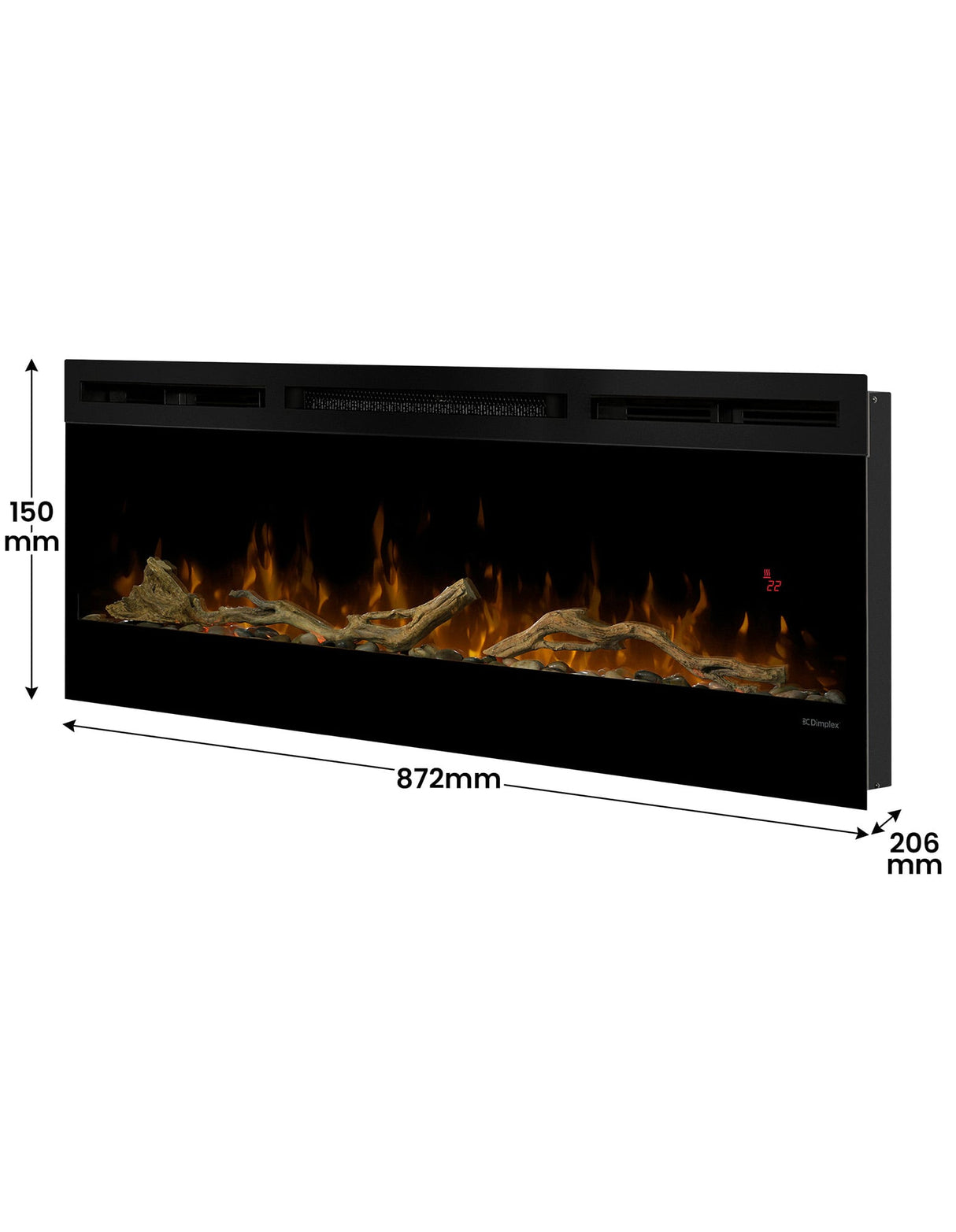 Neutral tone river rocks supplied with the linear fireplace accessory kit