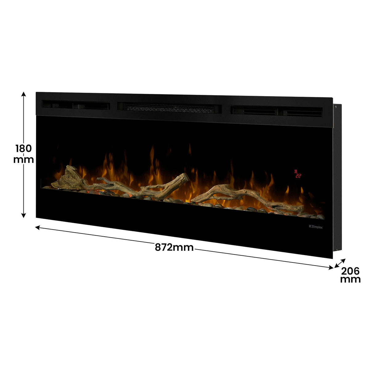 Neutral tone river rocks supplied with the 188 cm fireplace accessory kit