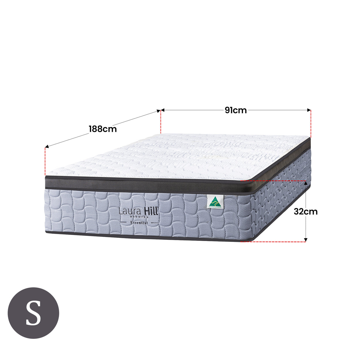 Laura Hill Essential Australian-Made 5-Zone Flex Pocket Spring Mattress — Allure Home Collections