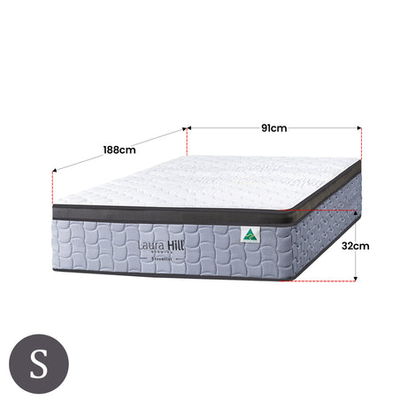 Laura Hill Essential Australian-Made 5-Zone Flex Pocket Spring Mattress — Allure Home Collections