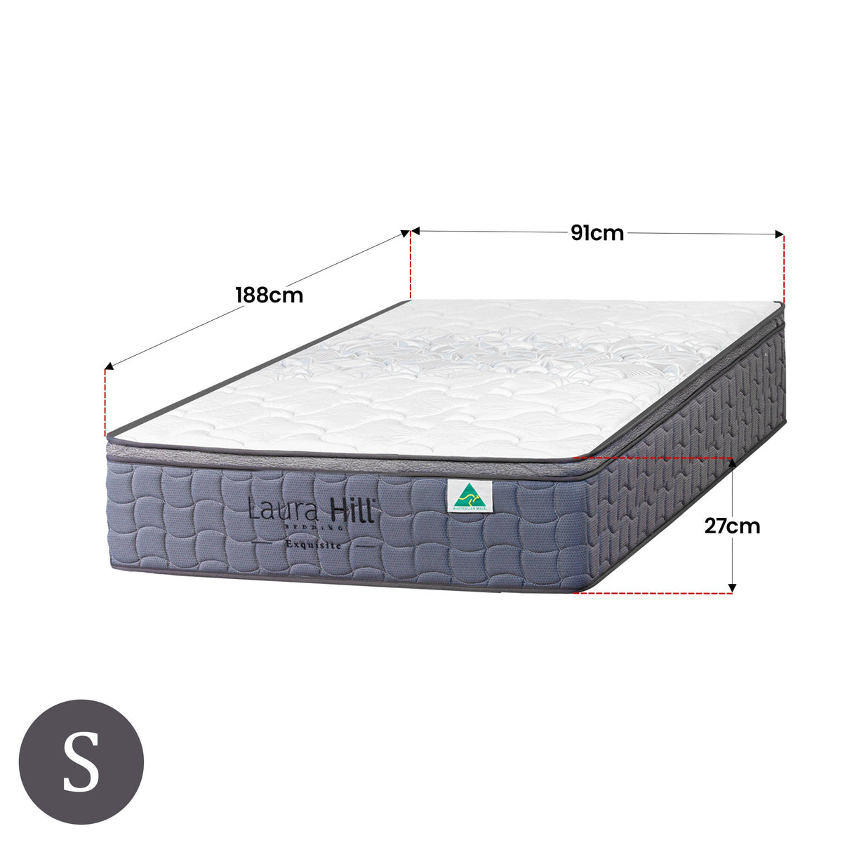 Laura Hill Exquisite Australian-Made Premium Mattress — Stretch Knit, Medium Firm — Allure Home Collections