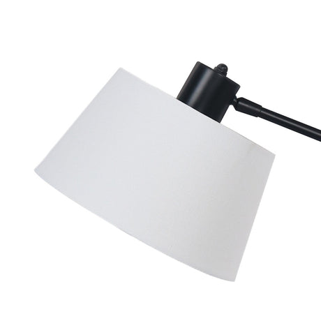Adjustable black metal table lamp with white linen shade - view 3