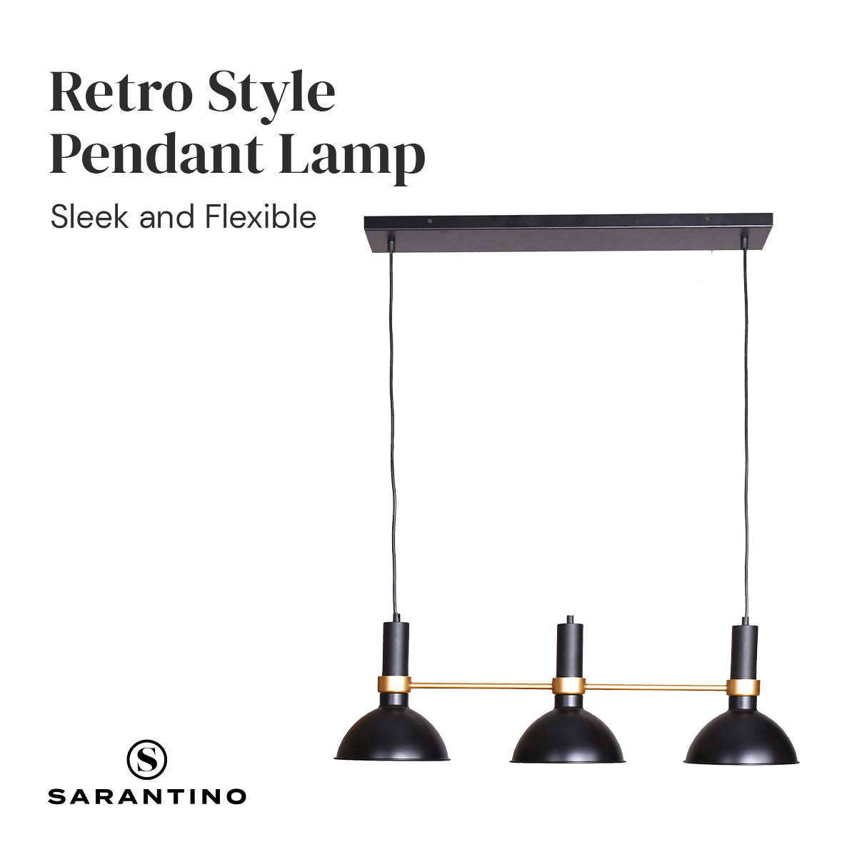 Three light retro hanging pendant lamp