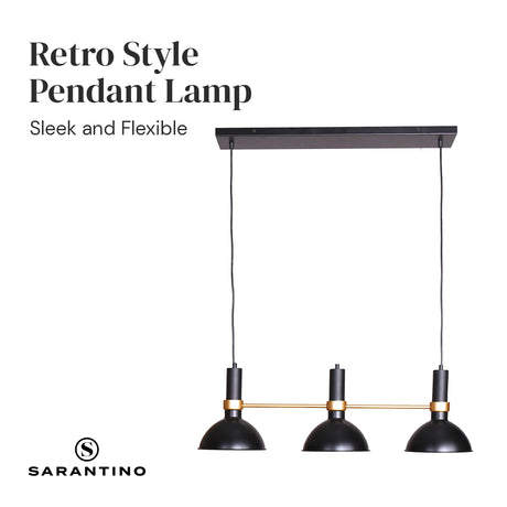 Three light retro hanging pendant lamp