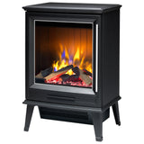 Front view of compact electric stove with working door and glass panel