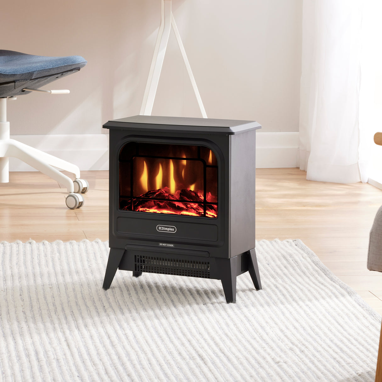 Top view of black portable electric fire stove