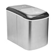 Stainless steel benchtop ice maker producing 15 kg of ice a day