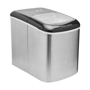 Stainless steel benchtop ice maker producing 15 kg of ice a day
