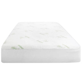 Conwy bamboo waterproof mattress protector double on a made bed