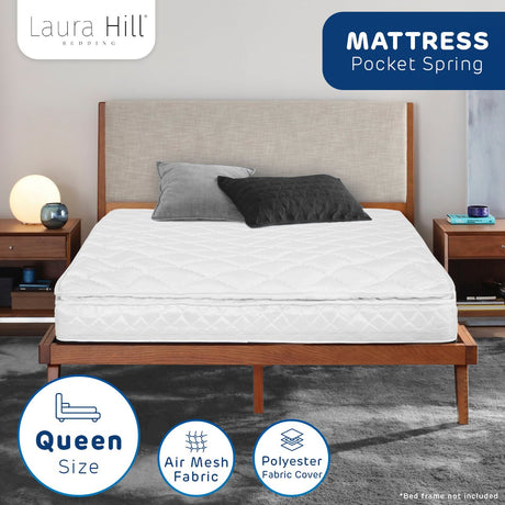 Medium Pocket Spring Mattress, 22cm Queen
