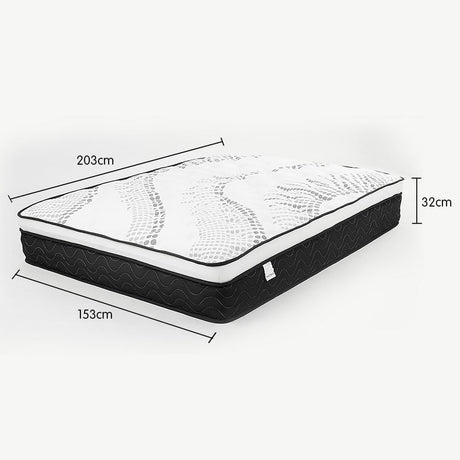 Laura Hill Luxury Euro Top 5-Zone Pocket Spring Mattress — 32cm — Allure Home Collections
