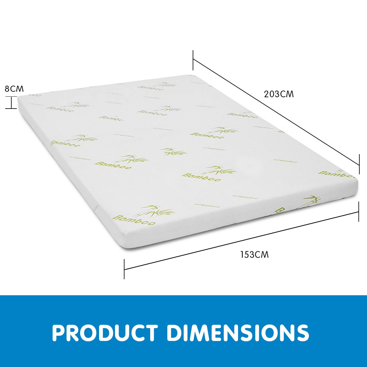 Laura Hill Cool Gel Memory Foam Mattress Topper — Bamboo Cover, Integrated Gel Balls — Allure Home Collections