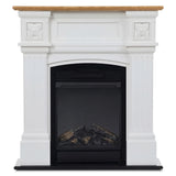 Side profile of fireplace suite measuring 26 cm deep and 93 cm tall