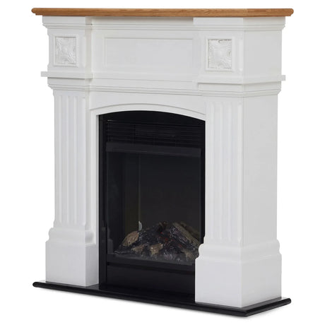 Remote control supplied with the white and oak electric fireplace suite