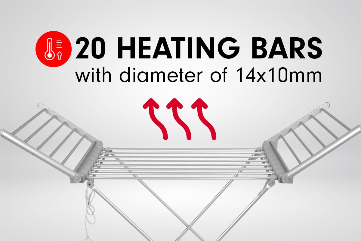 Heated Towel and Clothes Dryer Rack