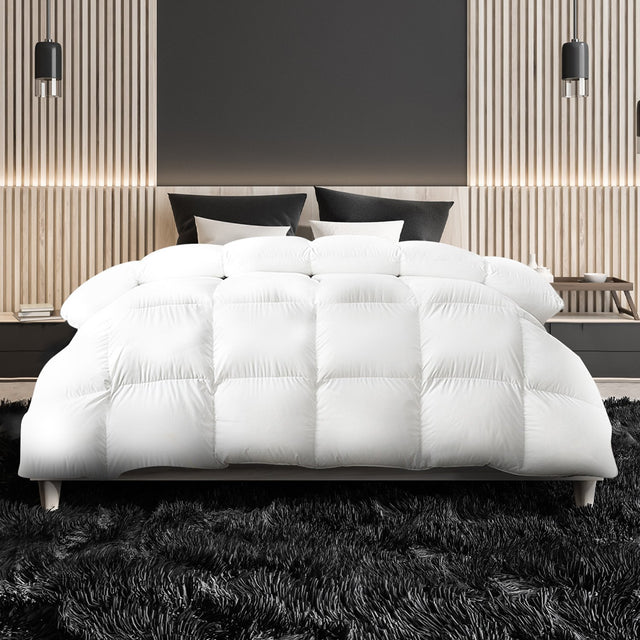 Laura Hill 500gsm Duck Down Feather Quilt Comforter — Queen, Cotton Cover — Allure Home Collections