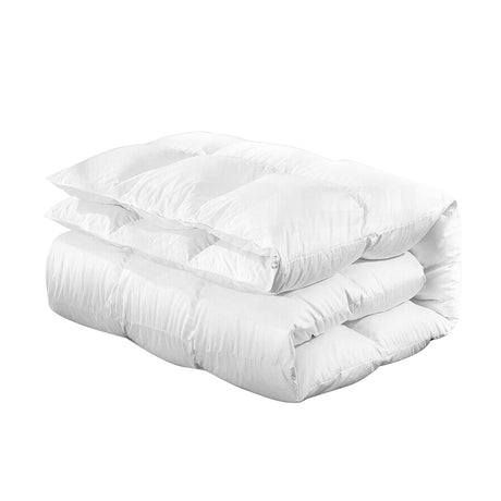 Laura Hill 500gsm Duck Down Feather Quilt Comforter — Queen, Cotton Cover — Allure Home Collections
