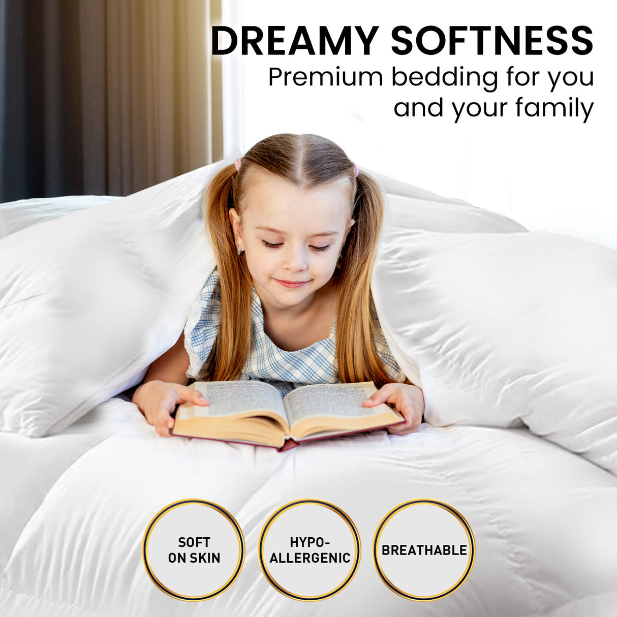 Laura Hill 500gsm Duck Down Feather Quilt Comforter — Queen, Cotton Cover — Allure Home Collections
