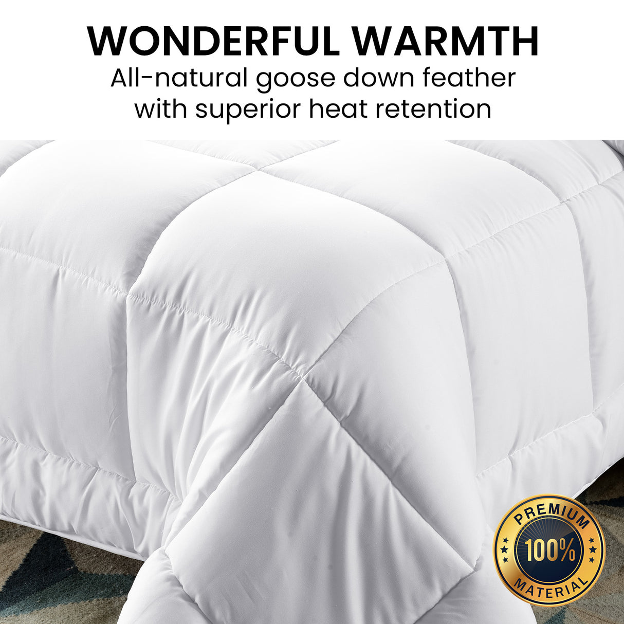 Laura Hill 700gsm Goose Down Feather Comforter Doona — Super King, Cotton Cover — Allure Home Collections